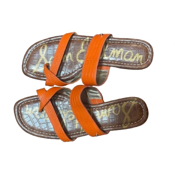 Sam Edelman Bernice Sandals in Orange Leather, Size 6.5 - Picture 5 of 5